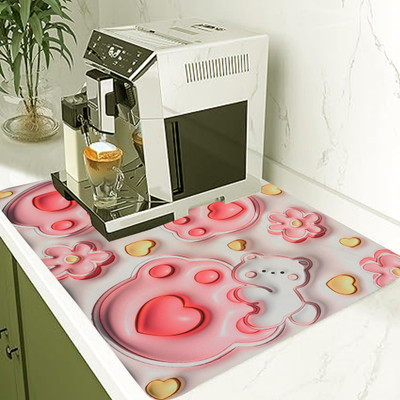 HomeCloud Rectangular Pack of 1 Table Placemat(Pink, Rubber)