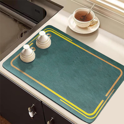 YELLOW WEAVES Rectangular Pack of 1 Table Placemat(Green, Rubber)