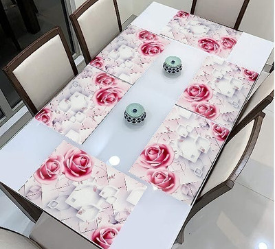 REVEXO Rectangular Pack of 6 Table Placemat(Multicolor, PVC)