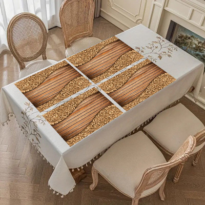 SANRAKSSHAN Rectangular Pack of 6 Table Placemat(Multicolor, PVC)