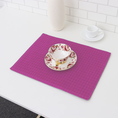 EVOSHINE Rectangular Pack of 1 Table Placemat(Pink, Microfibre)