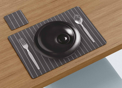 RAJASTHAN HANDLOOM Rectangular Pack of 12 Table Placemat(Black, Polypropylene)