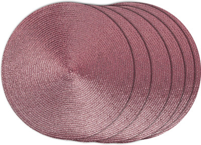 TIED RIBBONS Round Pack of 6 Table Placemat(Maroon, Plastic)