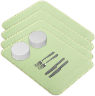 KUBER INDUSTRIES Rectangular Pack of 4 Table Placemat(Green, Microfibre)