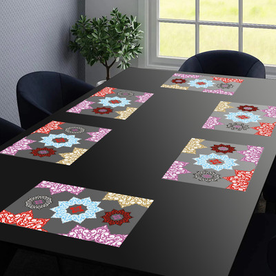 Dakshya Industries Rectangular Pack of 6 Table Placemat(Multicolor, PVC)