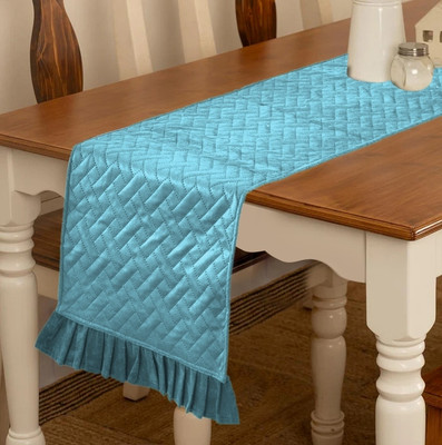 Flipkart SmartBuy Light Blue 183 cm Reversible Table Runner(Velvet)