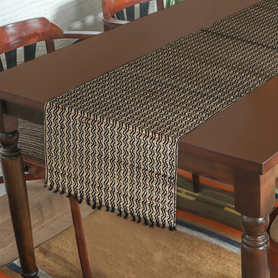orric Black 152 cm Reversible Table Runner(River Grass)