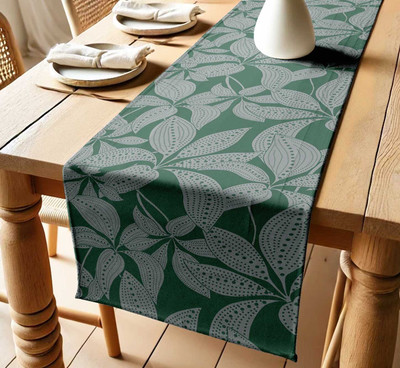 Vargottam Green 152 cm Table Runner(Cotton)