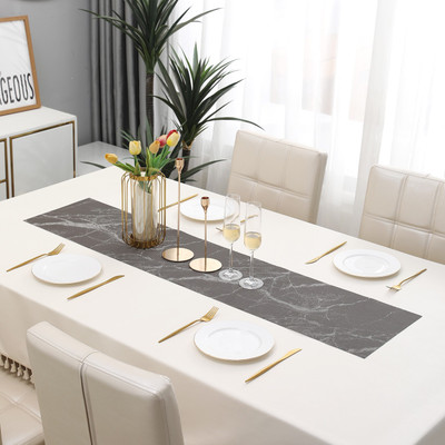HOKiPO Brown 135 cm Reversible Table Runner(PVC)
