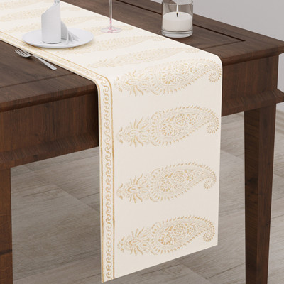 Blocks Of India Gold 182 cm Table Runner(Canvas)