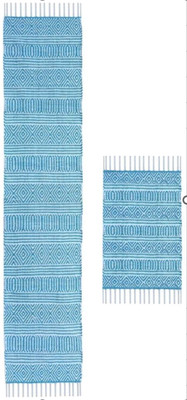 INESA Light Blue 180 cm Reversible Table Runner(Cotton)