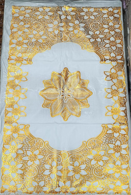 SHRI MAHAVIR IMPEX Gold 100 cm Table Runner(PVC)