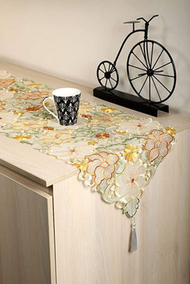MONKDECOR Yellow 178 cm Table Runner(Cotton)