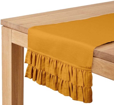 Vargottam Yellow 35.56 cm Table Runner(Cotton)