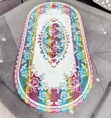 DELHI PVC CORP Multicolor 84 cm Table Runner(Lace)
