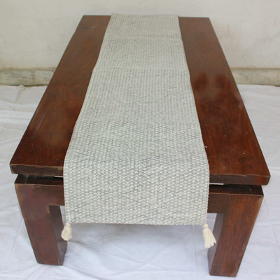 Dekor World Grey 120 cm Table Runner(Cotton)