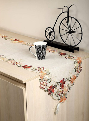 MONKDECOR Maroon 178 cm Table Runner(Cotton)