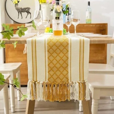 Ultica Fab Yellow 182.9 cm Reversible Table Runner(Cotton)