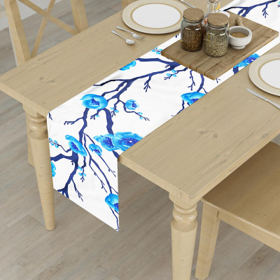 Hims Blue 152 cm Reversible Table Runner(Polyester)