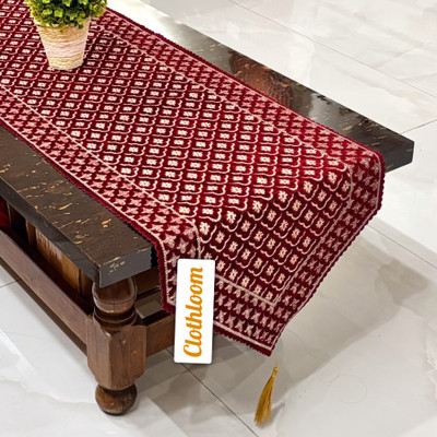 Clothloom Maroon 183 cm Table Runner(Chenille)