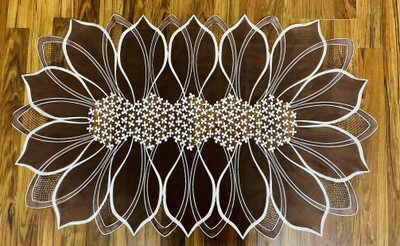 EMPORIUM WORLD Brown 100 cm Table Runner(Lace)