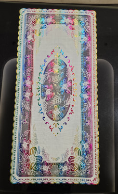 SHRI MAHAVIR IMPEX Multicolor 40 cm Table Runner(Lace)