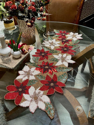 AMIGOSSTUDIO Multicolor 91 cm Table Runner(Polyester)