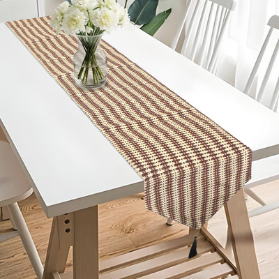 KUBER INDUSTRIES Brown 185 cm Table Runner(Canvas)