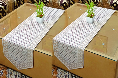 Saksham Enterprises Beige 183 cm Table Runner(Cotton)