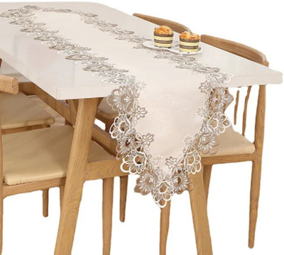 TANLOOMS Grey 177.8 cm Table Runner(Polyester)