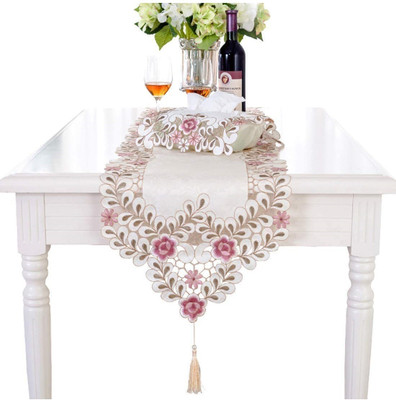 MONKDECOR Multicolor, White 178 cm Table Runner(Satin)