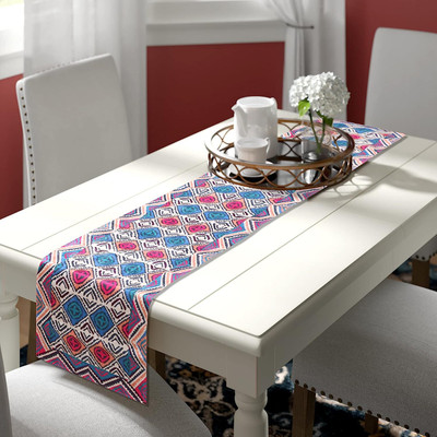 The Home Talk Pink 72 cm Table Runner(Cotton)