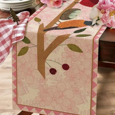 SUBHUSHA Pink 177 cm Table Runner(Polyester)