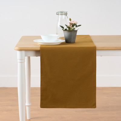 KITESCREATIONS Brown 140 cm Reversible Table Runner(Cotton)