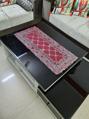 SHRI MAHAVIR IMPEX Pink 80 cm Table Runner(PVC)