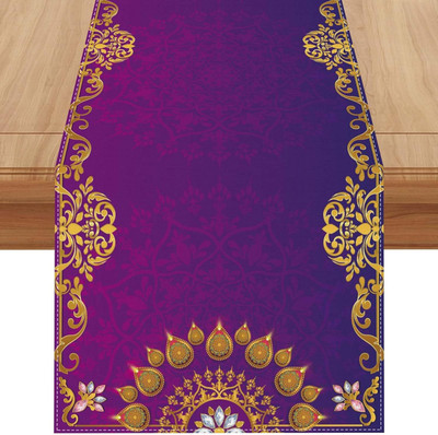 RRcrafts Purple 183 cm Table Runner(Polyester)