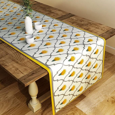 SEJ BY NISHA GUPTA White 195 cm Table Runner(Polyester)