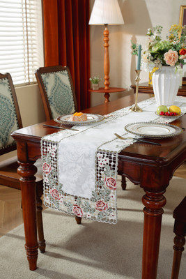 TANLOOMS Maroon 177.8 cm Table Runner(Satin)