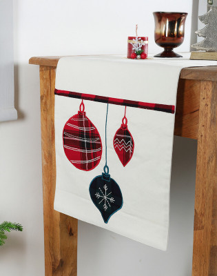 RATAN CART White 177 cm Table Runner(Cotton)