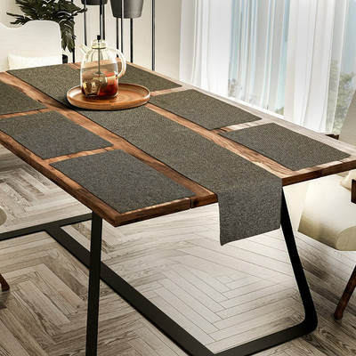 Casanest Brown 183 cm Reversible Table Runner(Organic Cotton)