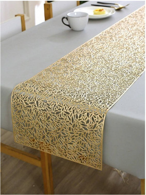 Dakshya Industries Gold 150 cm Table Runner(PVC)