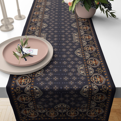SUBHUSHA Multicolor 13 cm Table Runner(Polyester)