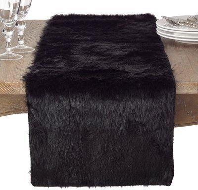 PICKKART Black 150 cm Table Runner(Polyester)