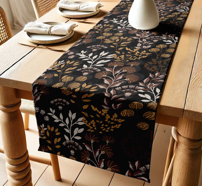 Vargottam Brown 152 cm Table Runner(Cotton)