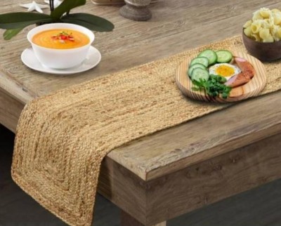 Erasuman Beige 137 cm Reversible Table Runner(Silk)