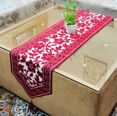 Saksham Enterprises Maroon 178 cm Table Runner(Cotton)