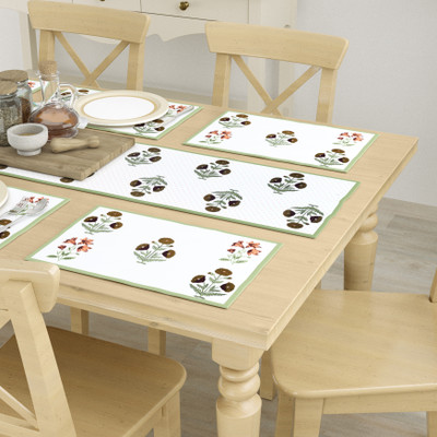 HappyKraft Brown 182 cm Table Runner(Cotton, Canvas)
