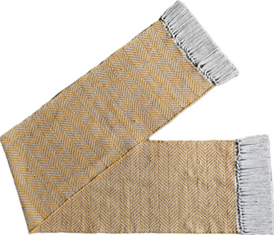 North Field Yellow, White 182 cm Reversible Table Runner(Cotton)