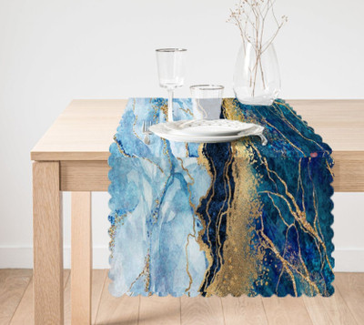 DARSHANAM WORLD Blue 152 cm Table Runner(Polyester)