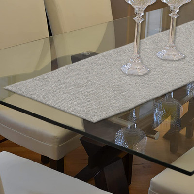 KUBER INDUSTRIES Grey 94 cm Table Runner(Cotton)